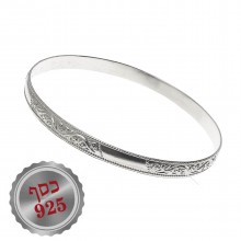 צמיד מרוקאי מכסף עם עיטורים - דגם מקטעים