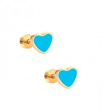 עגילי לבבות תכלת