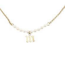 צ'וקר אות באנגלית בשילוב פנינים