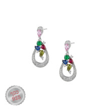 עגילים עם אבנים צבעוניות