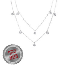 שרשרת שכבות עם תליונים נוצצים