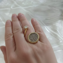 טבעת לשיבוץ מטבע של הרבי (לא כולל מטבע)