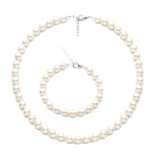 סט שרשרת וצמיד עם פנינים 