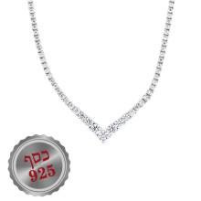  שרשרת טניס V יוקרתית מכסף