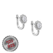 עגילי האגיס עם אבן מרכזית 