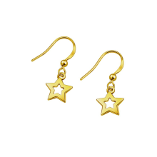 עגילי כוכבים נופלים בציפוי זהב - דגם זיו