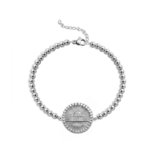  צמיד חרוזים לשיבוץ מטבע של הרבי (לא כולל מטבע)