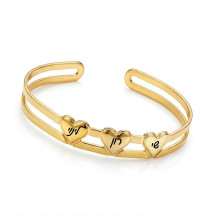 צמיד בנגל עם לבבות ושמות הילדים - דוגמא חדשה