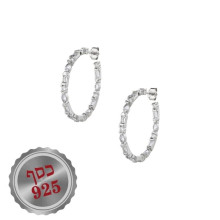  עגילי חישוק גדול משובצים