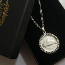 שרשרת ותליון פשוט לשיבוץ מטבע של הרבי (לא כולל מטבע)