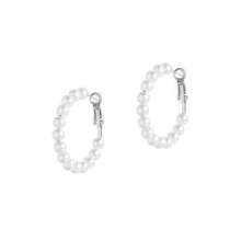 עגילי חישוק עם חרוזי פנינים