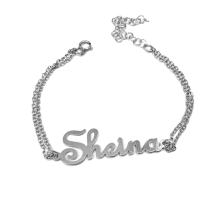 צמיד שם בעיצוב אישי, שרשרת כפולה