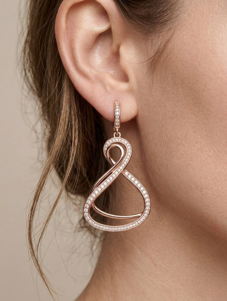 עגילים בציפוי רוז גולד