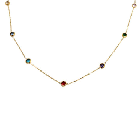 שרשרת עדינה עם אבנים צבעוניות