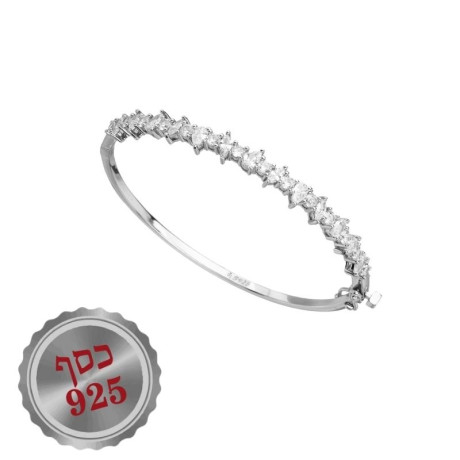 צמיד קשיח עם זירקונים גדולים