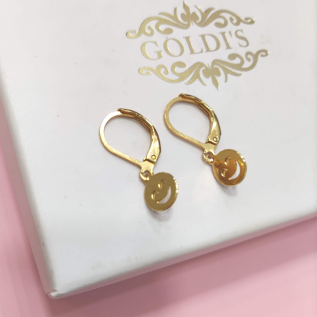 עגילי סמיילי זהב